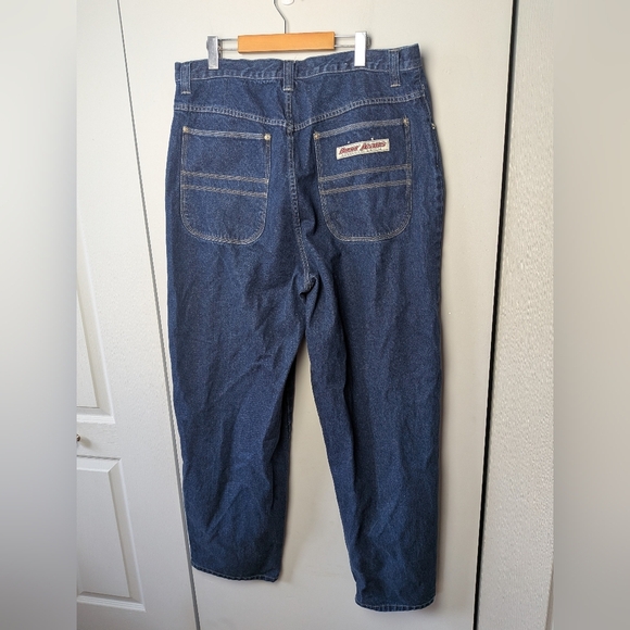 VINTAGE Y2K Boxy Jeans 40x32 100% Cotton Loose Fit Baggy Style - Picture 7 of 12